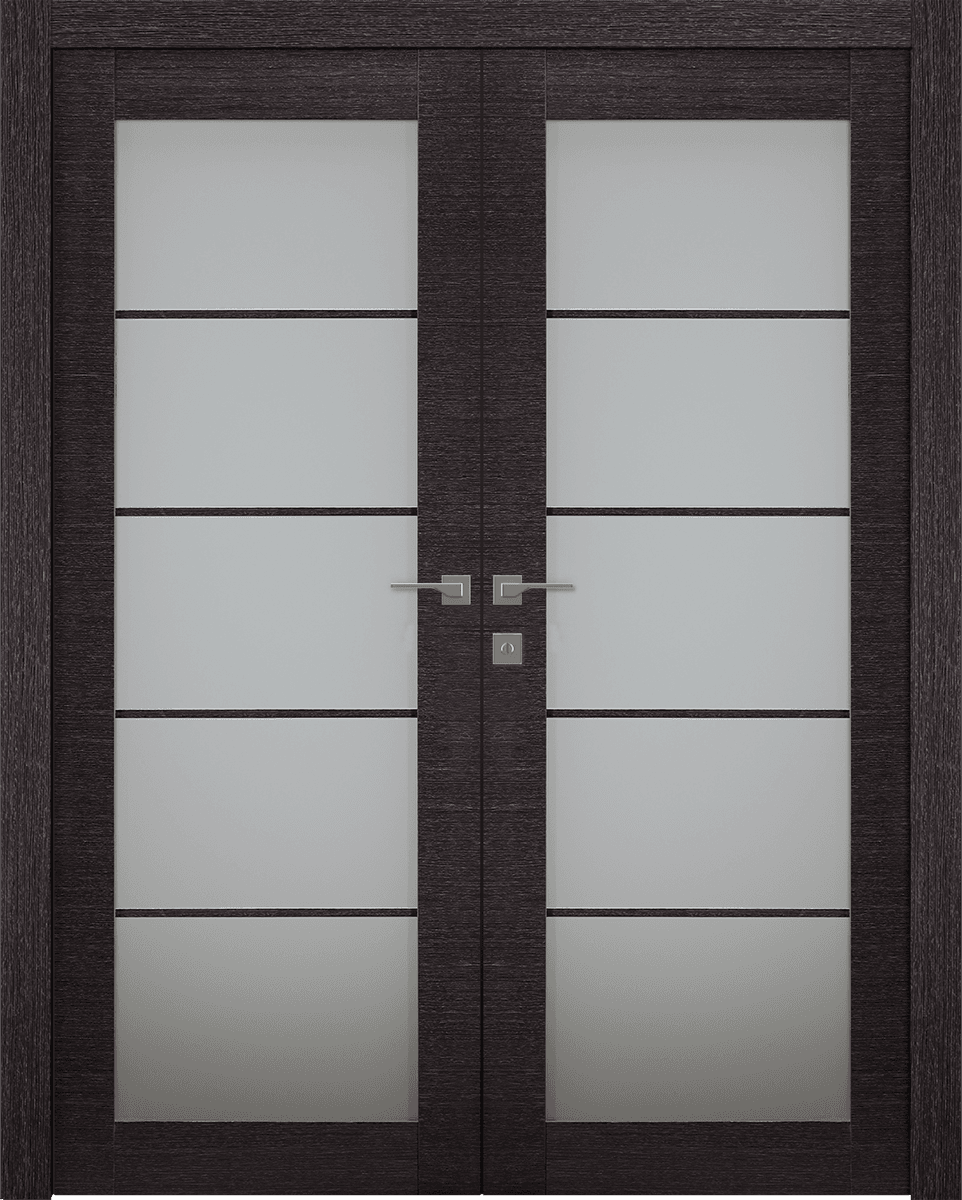 AVANTI 5 LITE VETRO BLACK APRICOT CLOSET BELLDINNI MODERN INTERIOR DOOR - 1