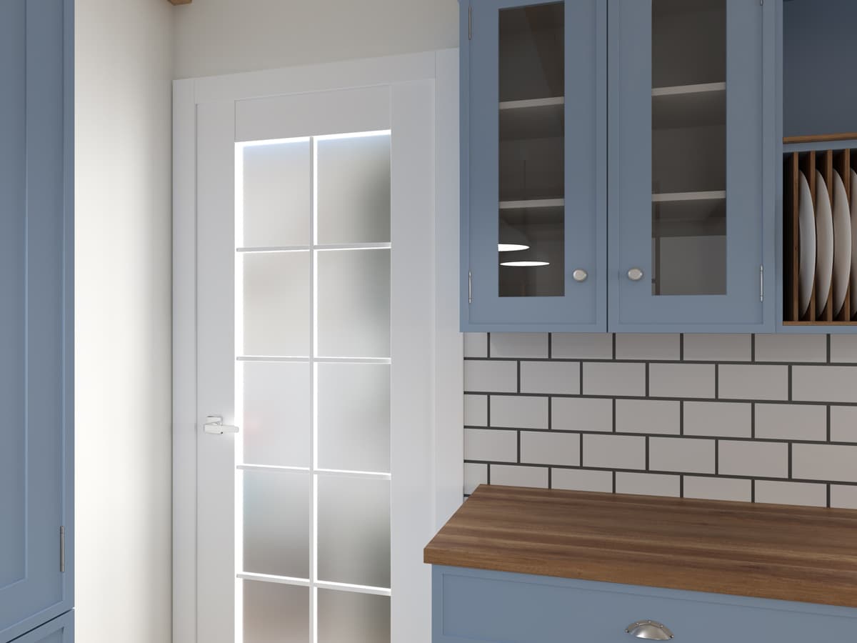 SMART PRO 10 LITE VETRO POLAR WHITE BARN BELLDINNI MODERN INTERIOR DOOR - 2