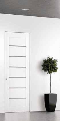 ALBA SNOW WHITE INVISIBLE METAL FRAME BELLDINNI MODERN INTERIOR DOOR - 1
