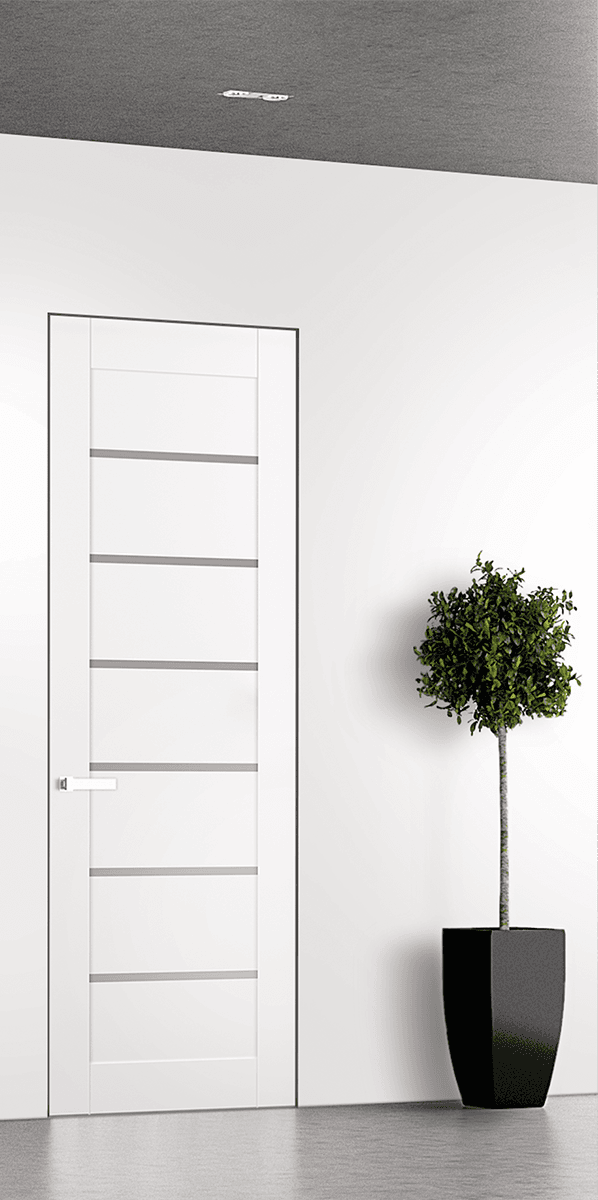 ALBA SNOW WHITE INVISIBLE METAL FRAME BELLDINNI MODERN INTERIOR DOOR