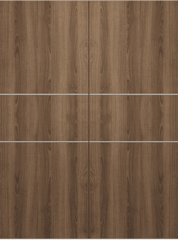 OPTIMA 2H PECAN NUTWOOD DOUBLE BARN DOORS BELLDINNI MODERN INTERIOR DOOR - 2