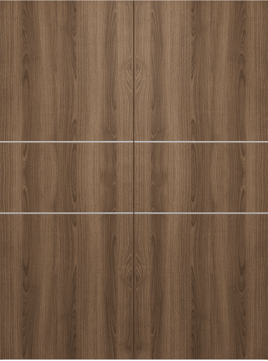 OPTIMA 2H PECAN NUTWOOD DOUBLE BARN DOORS BELLDINNI MODERN INTERIOR DOOR - 2