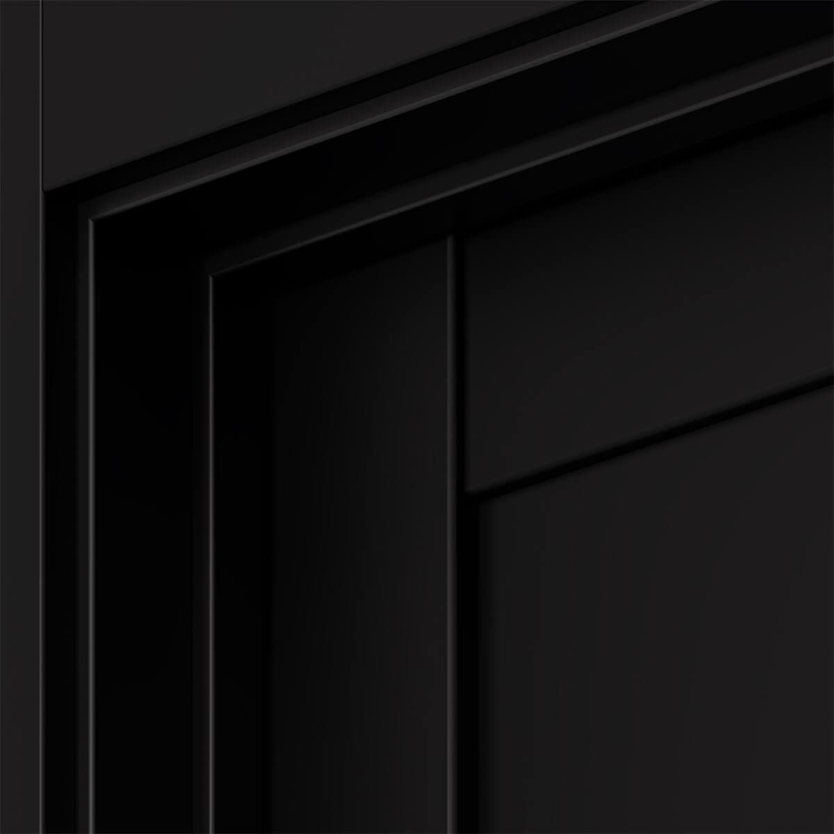 SHAKER 1 PANEL BLACK MATTE POCKET BELLDINNI MODERN INTERIOR DOOR - 4