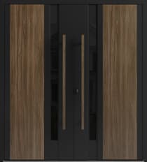 Double metal-aluminum modern exterior door Dekton 0163 8ft - 1