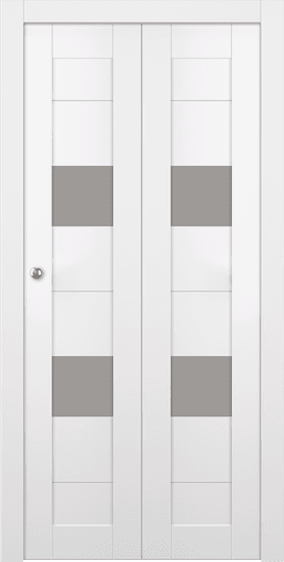 BERTA VETRO SNOW WHITE BI-FOLD BELLDINNI MODERN INTERIOR DOOR - 1