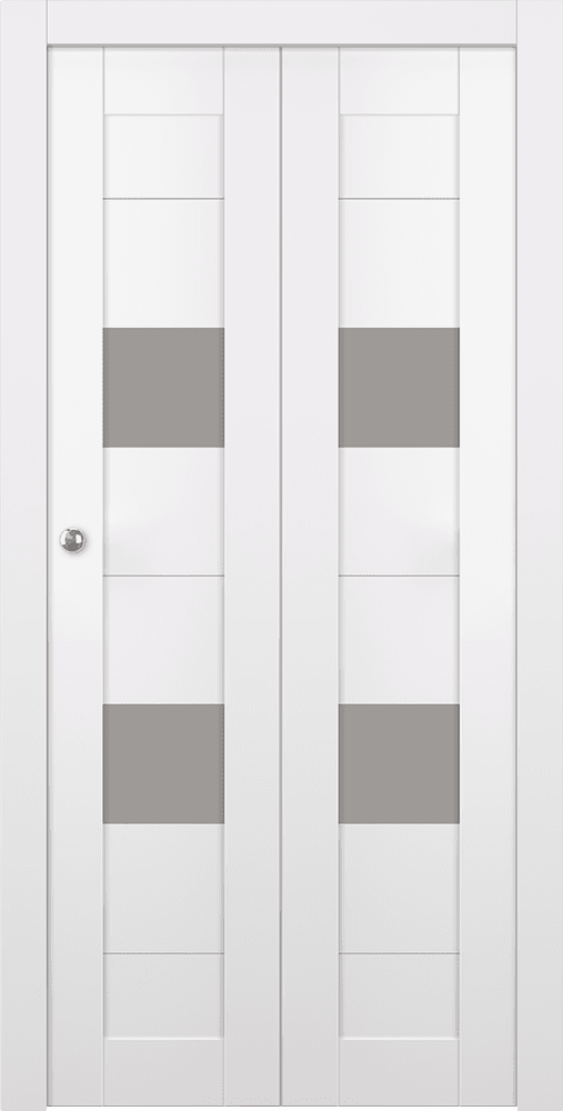 BERTA VETRO SNOW WHITE BI-FOLD BELLDINNI MODERN INTERIOR DOOR - 1