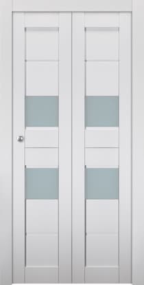 DESSA VETRO BIANCO NOBLE BI-FOLD BELLDINNI MODERN INTERIOR DOOR - 1