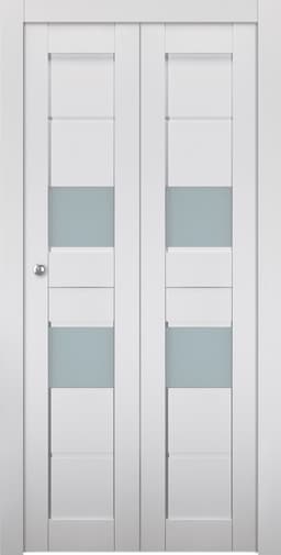 DESSA VETRO BIANCO NOBLE BI-FOLD BELLDINNI MODERN INTERIOR DOOR - 1