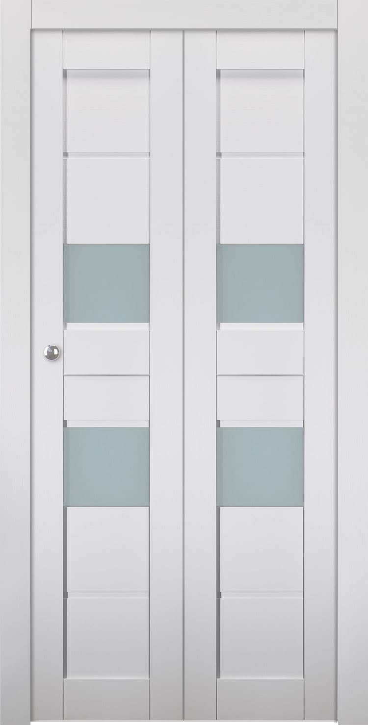 DESSA VETRO BIANCO NOBLE BI-FOLD BELLDINNI MODERN INTERIOR DOOR - 1