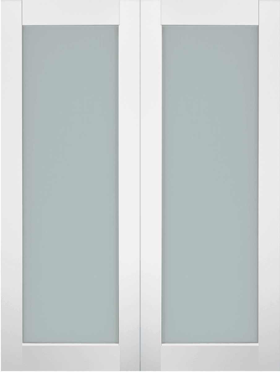 SMART PRO 207 VETRO POLAR WHITE DOUBLE BARN BELLDINNI MODERN INTERIOR DOOR - 2