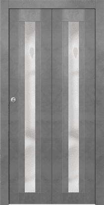 AVON 101 VETRO DARK URBAN DOUBLE BI-FOLD DOORS BELLDINNI MODERN INTERIOR DOOR - 1