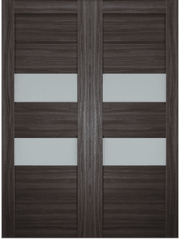 DESSA VETRO GRAY OAK DOUBLE BARN BELLDINNI MODERN INTERIOR DOOR - 2