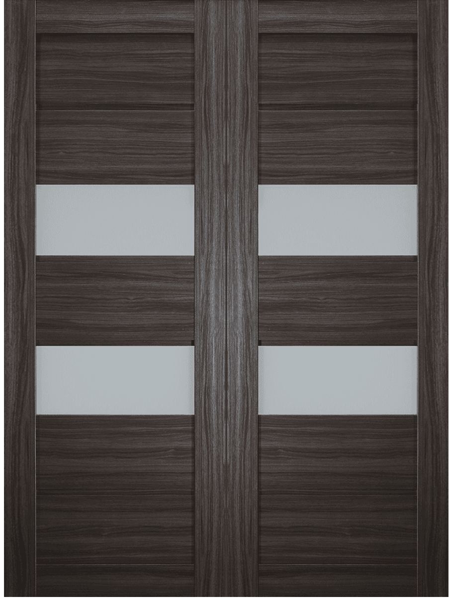 DESSA VETRO GRAY OAK DOUBLE BARN BELLDINNI MODERN INTERIOR DOOR - 2