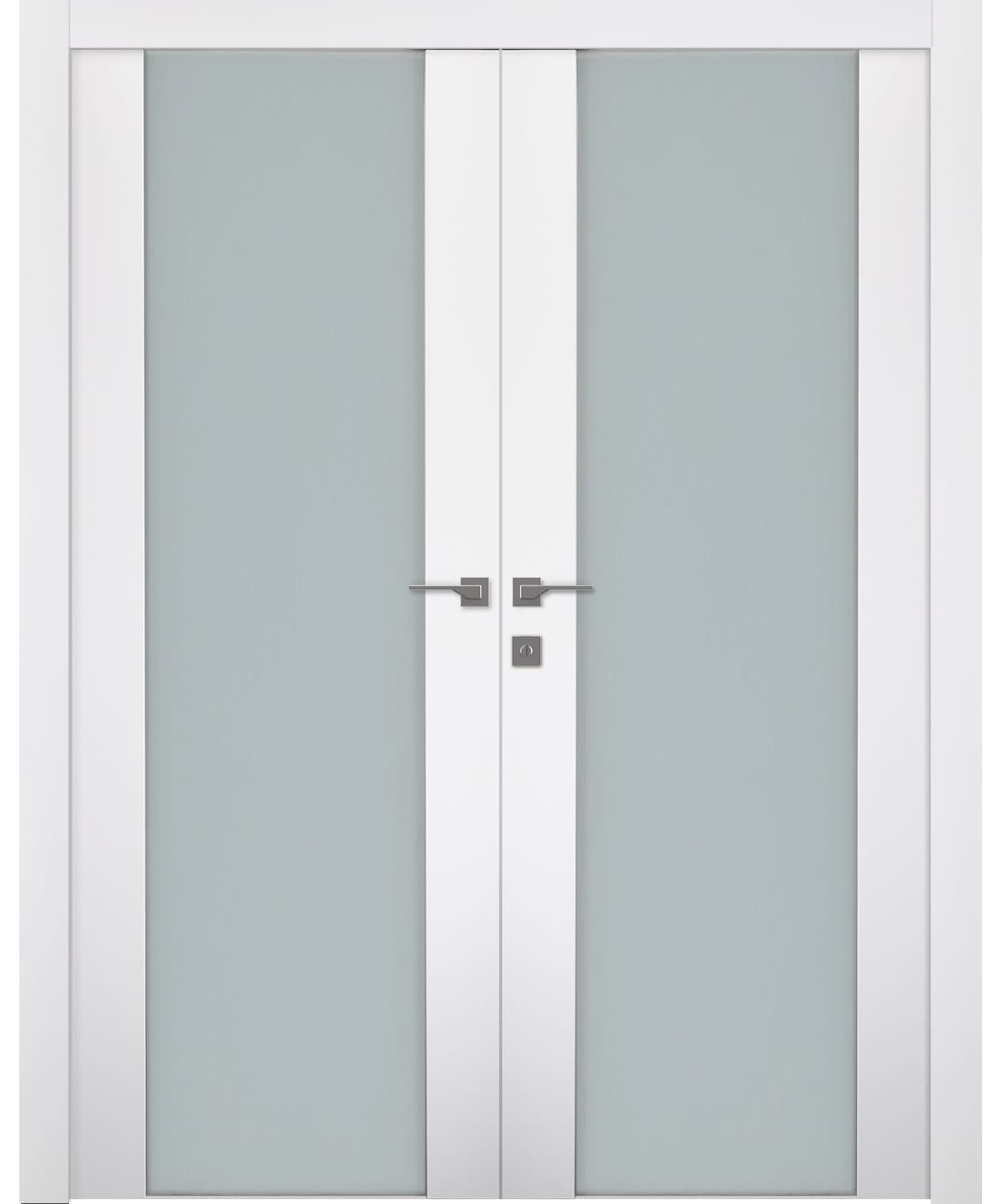 SMART PRO H3G VETRO POLAR WHITE DOUBLE BELLDINNI MODERN INTERIOR DOOR - 1