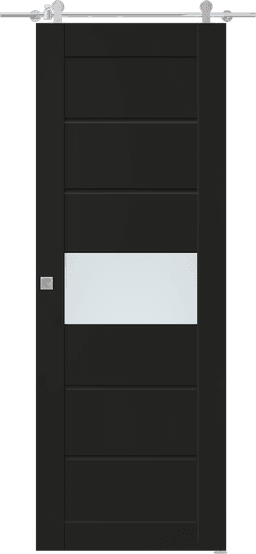 EDNA VETRO BLACK MATTE BARN BELLDINNI MODERN INTERIOR DOOR - 1