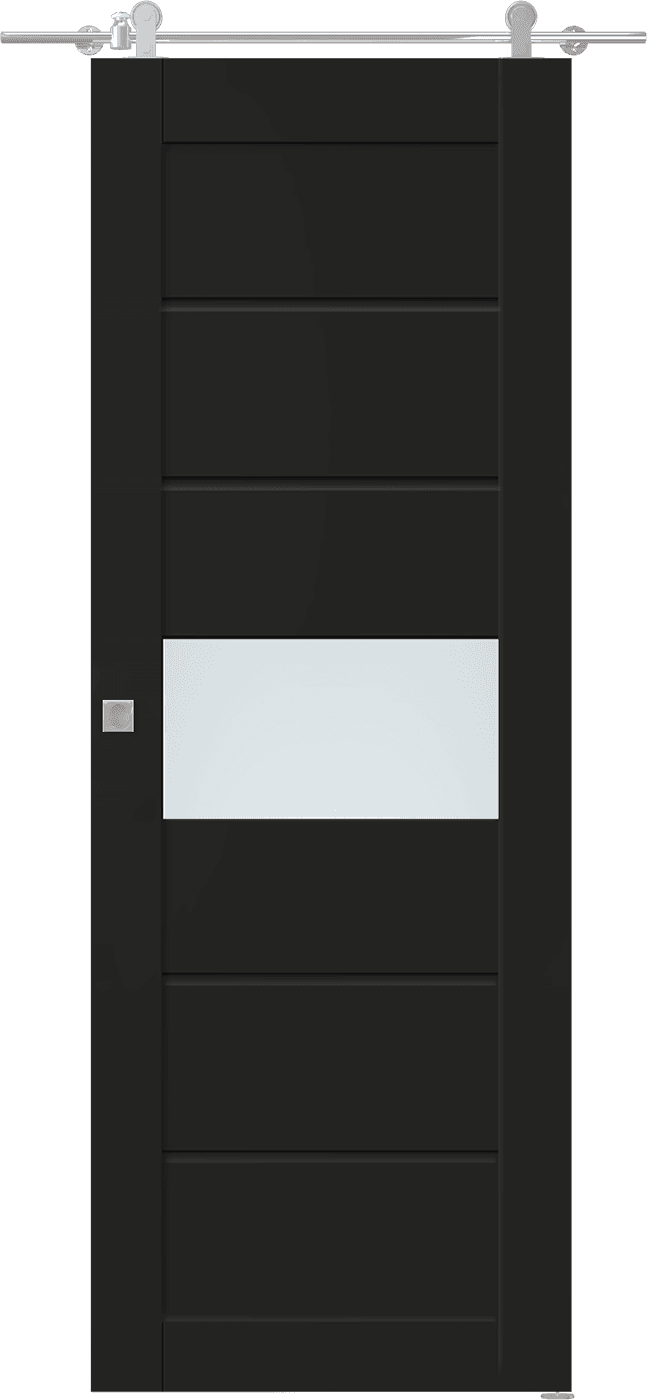 EDNA VETRO BLACK MATTE BARN BELLDINNI MODERN INTERIOR DOOR - 1