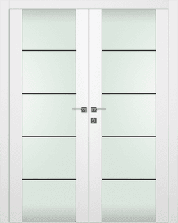 SMART PRO H3G 4H BLACK STRIPS VETRO POLAR WHITE CLOSET DOORS BELLDINNI MODERN INTERIOR DOOR - 1