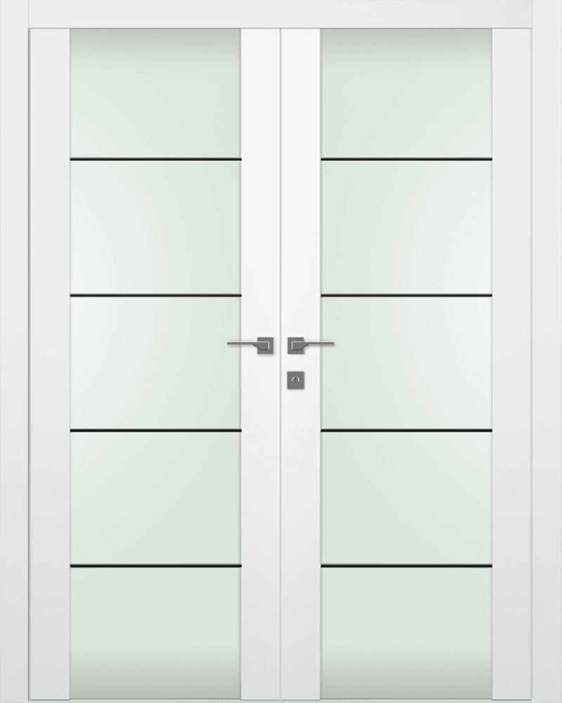 SMART PRO H3G 4H BLACK STRIPS VETRO POLAR WHITE CLOSET DOORS BELLDINNI MODERN INTERIOR DOOR - 1