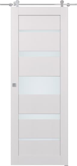 KINA VETRO BIANCO NOBLE DOUBLE BARN DOORS BELLDINNI MODERN INTERIOR DOOR - 1