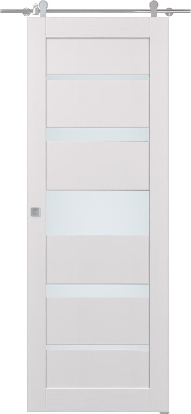 KINA VETRO BIANCO NOBLE DOUBLE BARN DOORS BELLDINNI MODERN INTERIOR DOOR - 1