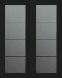 AVON 4 LITE VETRO BLACK MATTE DOUBLE INVISIBLE METAL FRAME BELLDINNI MODERN INTERIOR DOOR - 2