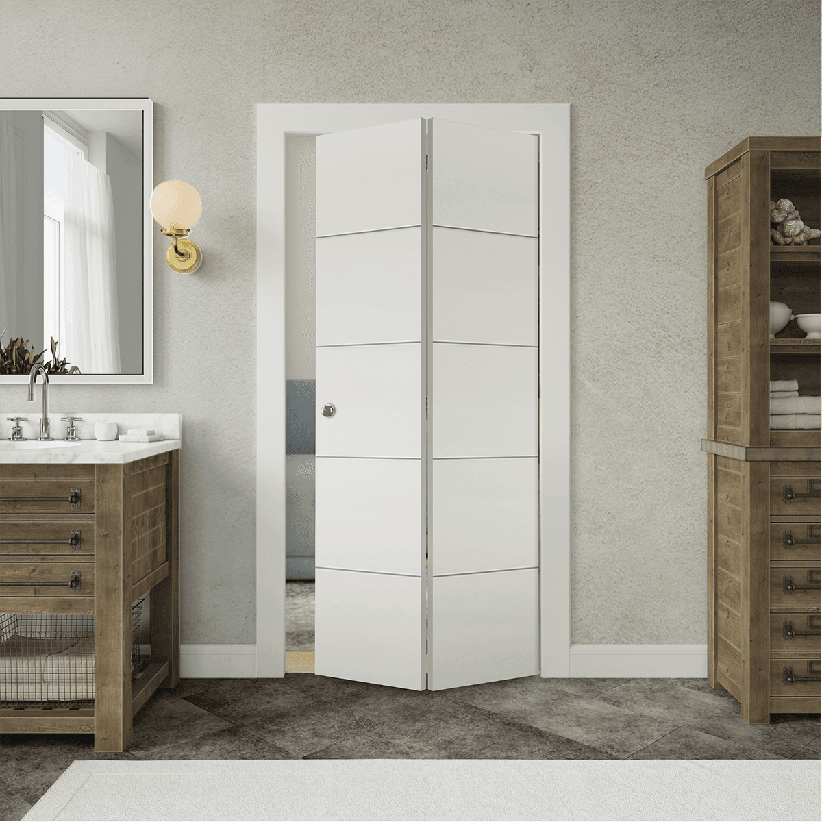 SMART PRO 4H POLAR WHITE BI-FOLD BELLDINNI MODERN INTERIOR DOOR - 2
