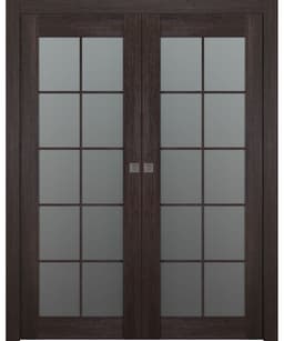 AVON 10 LITE VETRO VERALINGA OAK DOUBLE POCKET BELLDINNI MODERN INTERIOR DOOR - 1