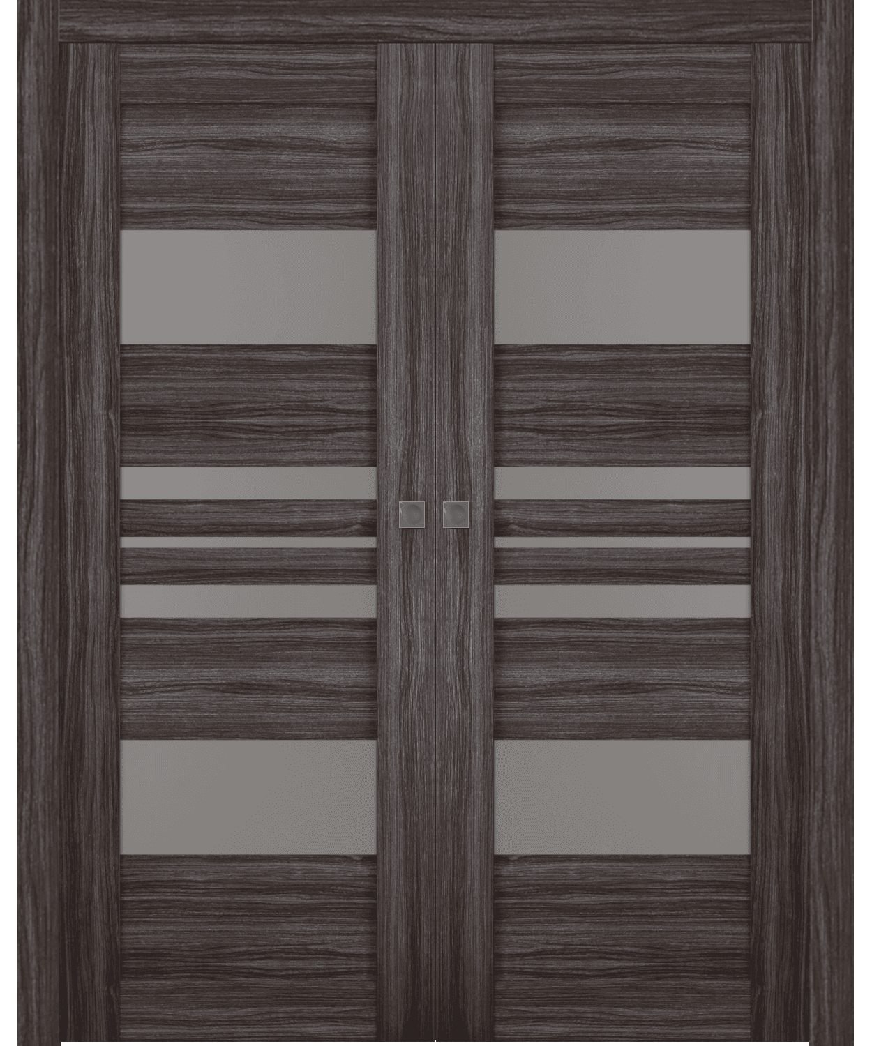 ROMI VETRO GRAY OAK DOUBLE POCKET BELLDINNI MODERN INTERIOR DOOR - 1