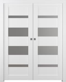 MIRELLA VETRO BIANCO NOBLE DOUBLE POCKET BELLDINNI MODERN INTERIOR DOOR - 1