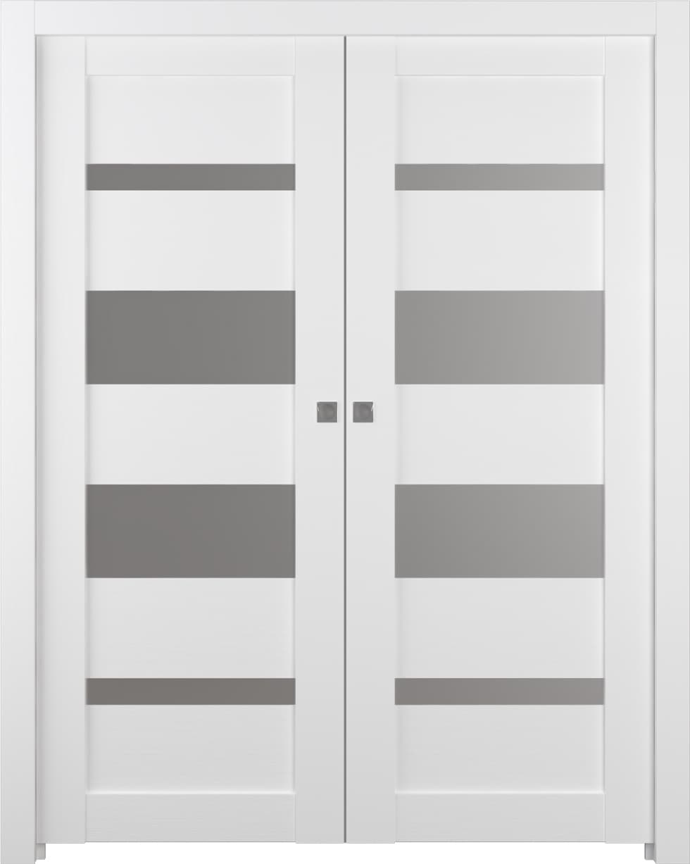 MIRELLA VETRO BIANCO NOBLE DOUBLE POCKET BELLDINNI MODERN INTERIOR DOOR