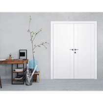 OPTIMA 2U SNOW WHITE DOUBLE POCKET DOORS BELLDINNI MODERN INTERIOR DOOR - 2