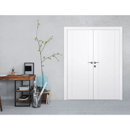 OPTIMA 2U SNOW WHITE DOUBLE POCKET DOORS BELLDINNI MODERN INTERIOR DOOR - 2