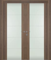 AVON 202 4H VETRO PECAN NUTWOOD CLOSET DOORS BELLDINNI MODERN INTERIOR DOOR - 1