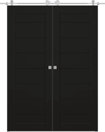 ERMI BLACK MATTE DOUBLE BARN BELLDINNI MODERN INTERIOR DOOR - 1