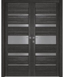 KINA VETRO GRAY OAK DOUBLE DOORS BELLDINNI MODERN INTERIOR DOOR - 1