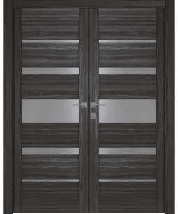 KINA VETRO GRAY OAK DOUBLE DOORS BELLDINNI MODERN INTERIOR DOOR - 1