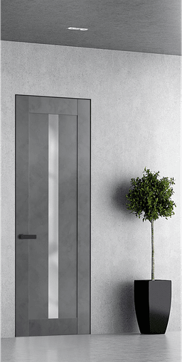 AVON 101 VETRO DARK URBAN DOUBLE INVISIBLE METAL FRAME BELLDINNI MODERN INTERIOR DOOR - 1