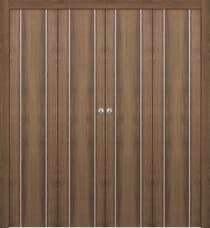 OPTIMA 2U PECAN NUTWOOD DOUBLE BI-FOLD DOORS BELLDINNI MODERN INTERIOR DOOR - 1
