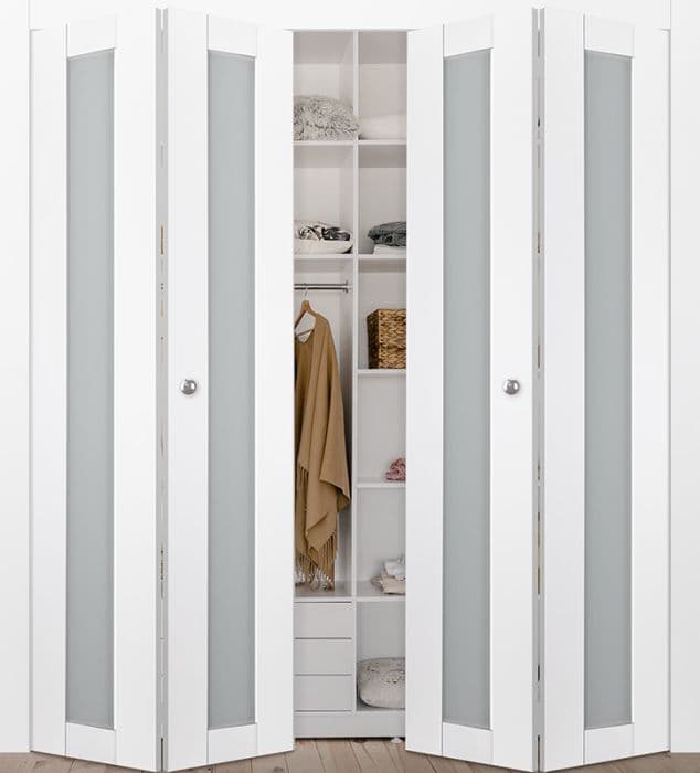 PALLADIO 207 VETRO BIANCO NOBLE DOUBLE BI-FOLD BELLDINNI MODERN INTERIOR DOOR - 1