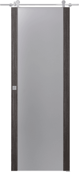 PALLADIO 202 VETRO GRAY OAK DOUBLE BARN DOORS BELLDINNI MODERN INTERIOR DOOR - 1