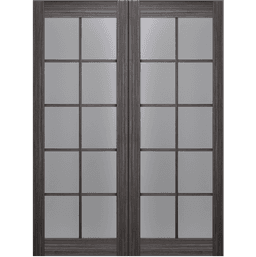 PALLADIO 10 LITE VETRO GRAY OAK DOUBLE POCKET BELLDINNI MODERN INTERIOR DOOR - 2