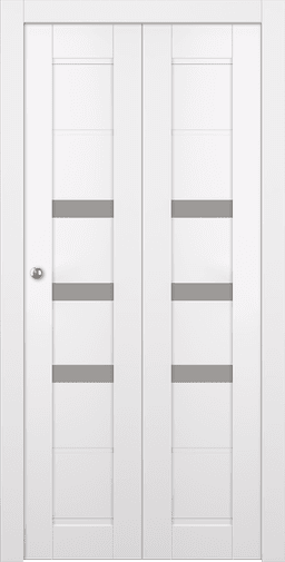 RITA VETRO SNOW WHITE BI-FOLD BELLDINNI MODERN INTERIOR DOOR - 1