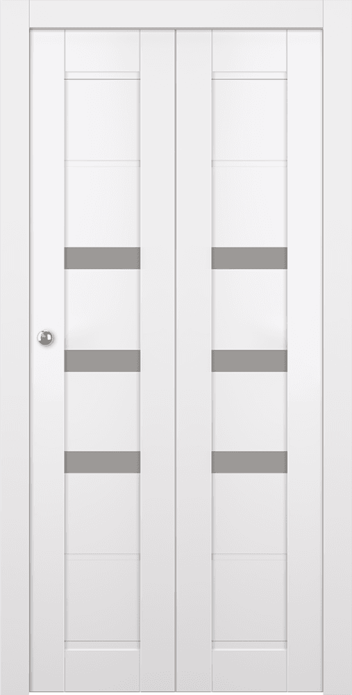 RITA VETRO SNOW WHITE BI-FOLD BELLDINNI MODERN INTERIOR DOOR - 1