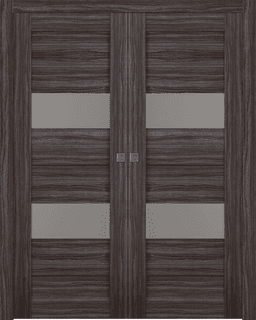 BERTA VETRO GRAY OAK DOUBLE POCKET BELLDINNI MODERN INTERIOR DOOR - 1