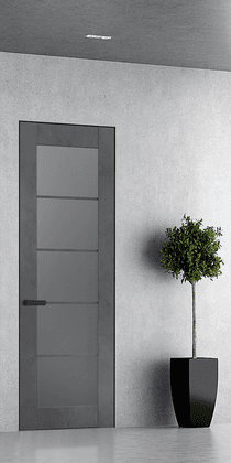 AVON 5 LITE VETRO DARK URBAN DOUBLE INVISIBLE METAL FRAME BELLDINNI MODERN INTERIOR DOOR - 1