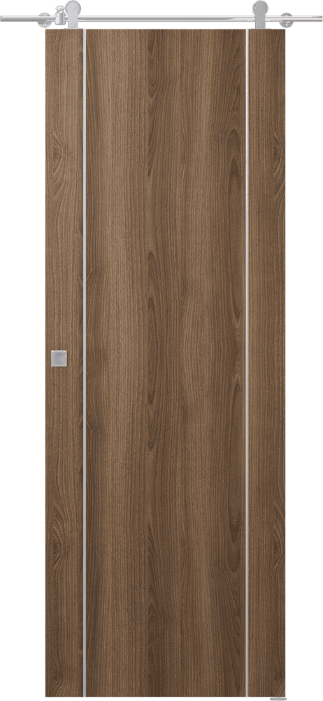 OPTIMA 2U PECAN NUTWOOD BARN DOORS BELLDINNI MODERN INTERIOR DOOR - 1