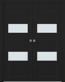 BERTA VETRO BLACK MATTE DOUBLE POCKET BELLDINNI MODERN INTERIOR DOOR - 1