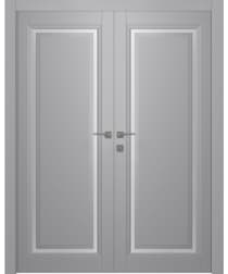 AURUM 1 VETRO LIGHT GREY DOUBLE BELLDINNI MODERN INTERIOR DOOR - 1