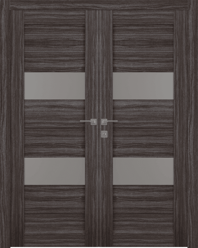 BERTA VETRO GRAY OAK DOUBLE BELLDINNI MODERN INTERIOR DOOR - 1