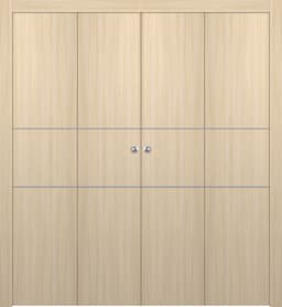 OPTIMA 2H LOIRE ASH DOUBLE BI-FOLD DOORS BELLDINNI MODERN INTERIOR DOOR - 1